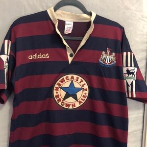 Vintage Adidas 1995-96 Newcastle United Soccer Jersey #9 Shearer